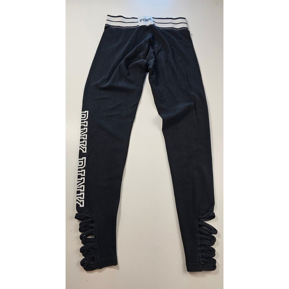 VS PINK size small black spell out leggings lounge ankle y2k comfort grunge